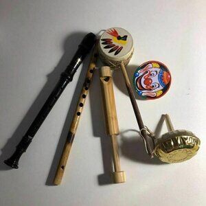Musical Instruments Wooden Bamboo Flutes Bundle #3620-5